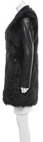 Thumbnail for your product : Vince Shearling-Trimmed Leather Coat