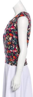 Burberry Floral Print Knit Top