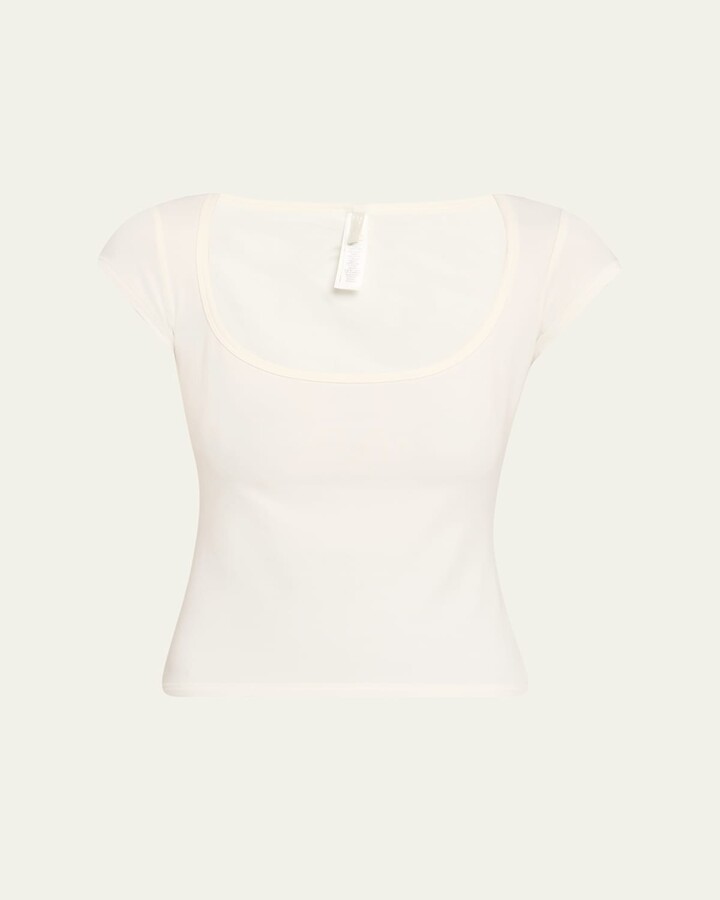 SKIMS Scoop-Neck Cotton Jersey Tee