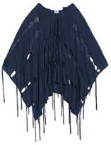 Haute Hippie Cutout Fringed Linen-Blend Hooded Poncho