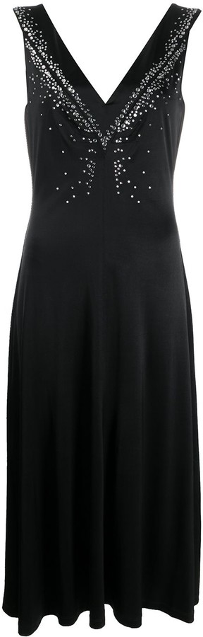 black embellished shift dress