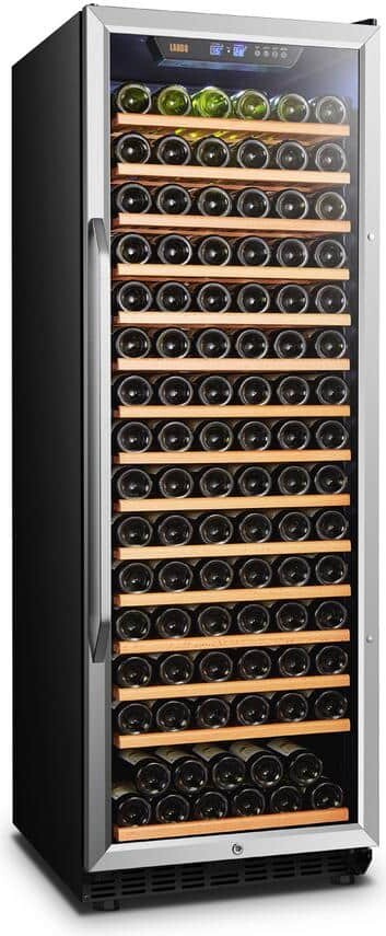 Lanbo 23 in. 171-Bottle Stainless Steel Single Zone Wine Refrigerator