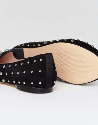 Office Floodlight Studded Suede Flat Shoes