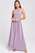 Thumbnail for your product : Little Mistress Paige Lavender Lace Back Maxi Dress