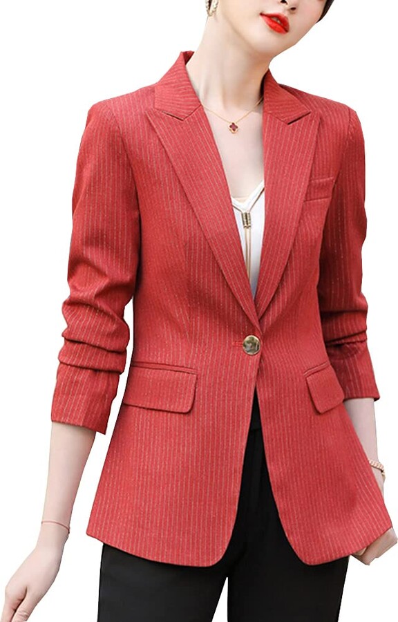 long red blazer jacket