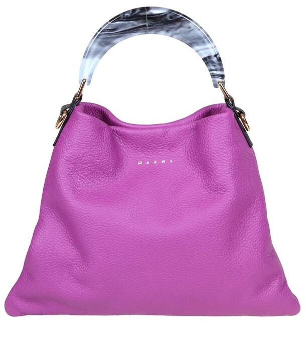 Marni Hobo Bag In Calfskin With Resin Handle - ShopStyle