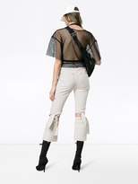 Thumbnail for your product : Sjyp white cropped kick flare jeans