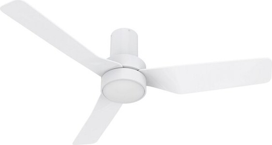 Carro USA Porter Smart LED Flushmount Ceiling Fan in Black 3 Blades