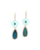 Thumbnail for your product : Rina Limor Fine Jewelry Floral Aquamarine & Opal Drop Earrings with Diamonds