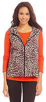 Thumbnail for your product : Vince Camuto Leopard-Print Hooded Cargo Vest