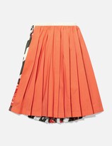 2-Tone Floral Pleated Skirt 