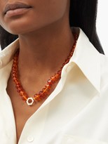 Thumbnail for your product : Harwell Godfrey Diamond, Amber & 18kt Gold Beaded Necklace - Orange