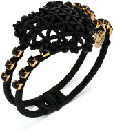 Thumbnail for your product : Betsey Johnson Gold-Tone Black Heart Hinged Bangle Bracelet
