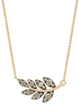 Thumbnail for your product : LeVian Chocolatier 14K Honey Gold Chocolate Vanilla Diamonds Leaf Pendant Necklace