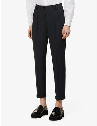 Sessun Waffled tapered mid-rise woven trousers
