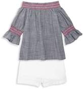 Thumbnail for your product : Design History Girl's Cotton Eyelet Ruffle Shorts