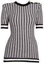 Thumbnail for your product : Balmain Houndstooth Short Sleeve Sweater