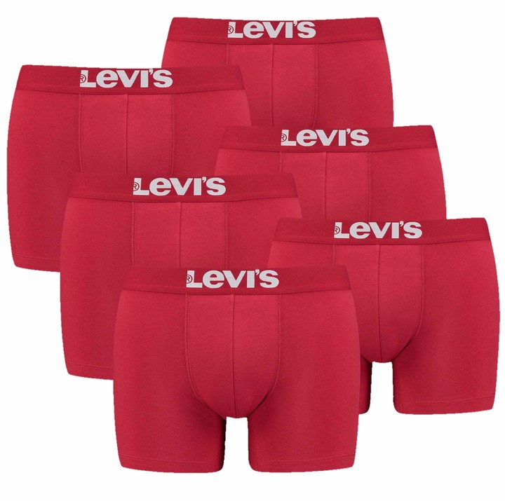 Levi's Men's Boxer Shorts 6er Pack - Solid Basic Boxers Briefs - Long Leg -  905001001 - Red XXL - ShopStyle