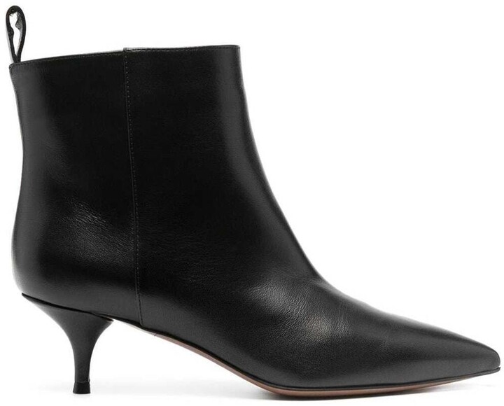 black pointed toe booties