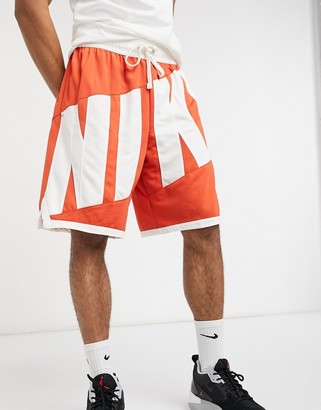 Nike Basketball Dri-FIT extra bold logo shorts in orange - ShopStyle