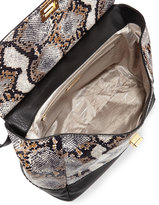 Thumbnail for your product : Badgley Mischka Piper Snake-Print Amazzonia Satchel Bag, Natural