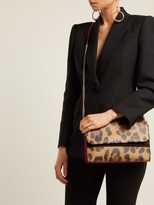 Thumbnail for your product : Christian Louboutin Loubiblues Leopard-print Leather Clutch Bag - Leopard