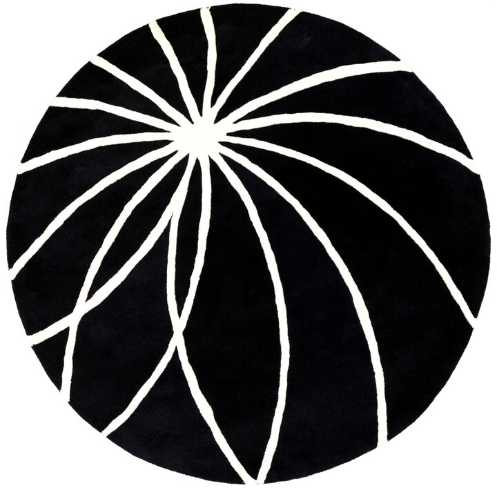 Livabliss Forum Fm-7072 Black 8' Round Area Rug