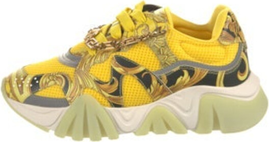 Versace Multicolor Leather and Printed Nylon Chain Reaction Sneakers Size  39 - ShopStyle