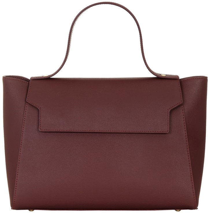 Aurora London The Cara Top Handle Tote Leather Bag Burgundy - ShopStyle