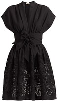 Thumbnail for your product : Alaia Bow-Waist Pointelle Fit-&-Flare Dress
