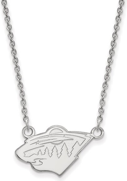 Black Bow Jewelry Co. BlackBowJewelrySterlingSilverMinnesotaWildNHLNecklace18Inch