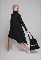 Thumbnail for your product : Non552 Black Oversize Turtle Neck Abstract Sweater