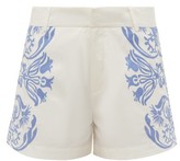 Thumbnail for your product : Le Sirenuse, Positano - Printed Cotton-poplin Shorts - Blue White