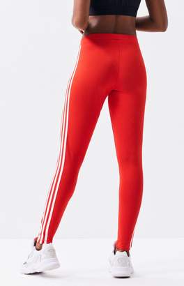 adidas Red 3-Stripes Leggings