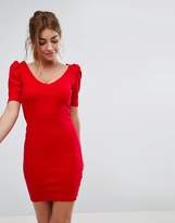 Thumbnail for your product : ASOS Design Mini Bodycon Dress In Premium Rib With Shoulder Detail
