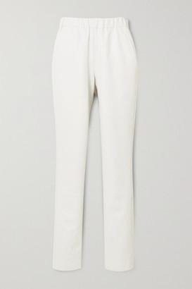 Tibi Faux Leather Tapered Pants - White