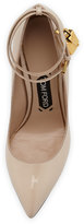 Thumbnail for your product : Tom Ford Patent Ankle-Lock Pump, Nude