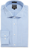 Thumbnail for your product : Neiman Marcus Trim-Fit Non-Iron Plaid Dress Shirt, Blue