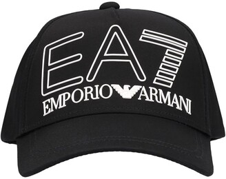 EA7 Emporio Armani Visibility logo cotton canvas cap - ShopStyle Hats