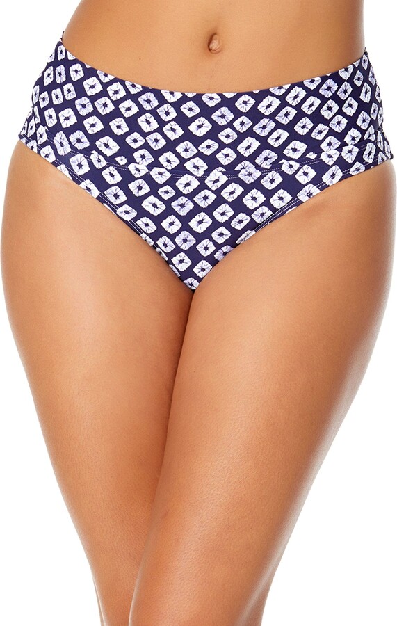 Women's Palm Chic Soft Band Mid Rise Bikini Swim Bottom