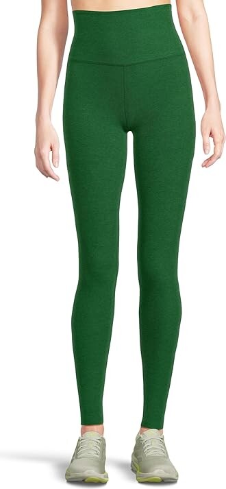 Beyond Yoga Spacedye Caught In The Midi High-Waisted Legging Women's Casual Pants Summer Thyme Green Heather : LG (US Women's 10-12) 24