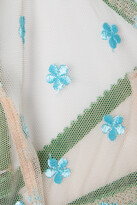 Thumbnail for your product : Dora Larsen + Net Sustain Lumi Embroidered Recycled Tulle Soft-cup Bra - Blue