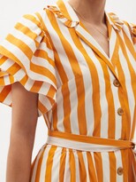 Thumbnail for your product : Evi Grintela Candy-stripe Cotton-poplin Shirt Dress - Yellow White