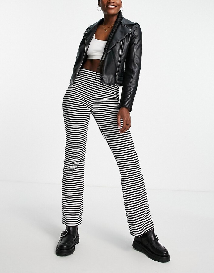 Black And White Striped Flared Pants | ShopStyle