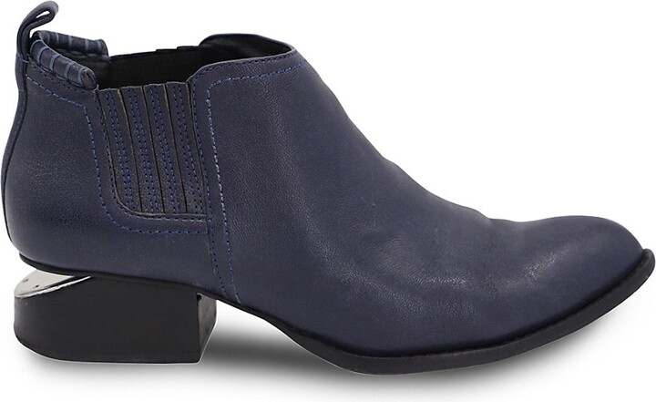 Alexander Wang Kori Ankle Boots In Navy Blue Leather Boots - ShopStyle