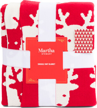 TJMAXX Reindeer Snuggle Knit Blanket, Polyester