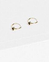 Thumbnail for your product : Orelia micro padlock drop huggie hoop earrings in gold plate