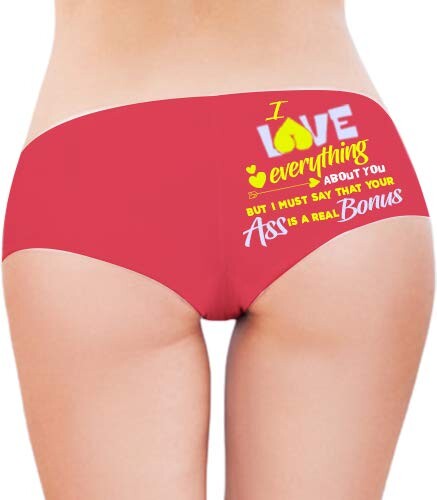 Getagift I Love Everything About You But I Must Say That Your Ass is A Real  Bonus Funny Valentines Day Naughty Panties - ShopStyle Knickers