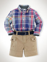 Thumbnail for your product : Ralph Lauren Baby Boy Plaid Cotton Shirt & Short Set