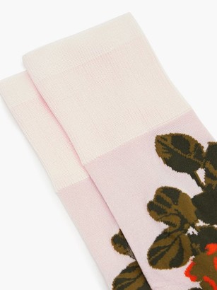 Simone Rocha Rose-jacquard Jersey Socks - Pink Print